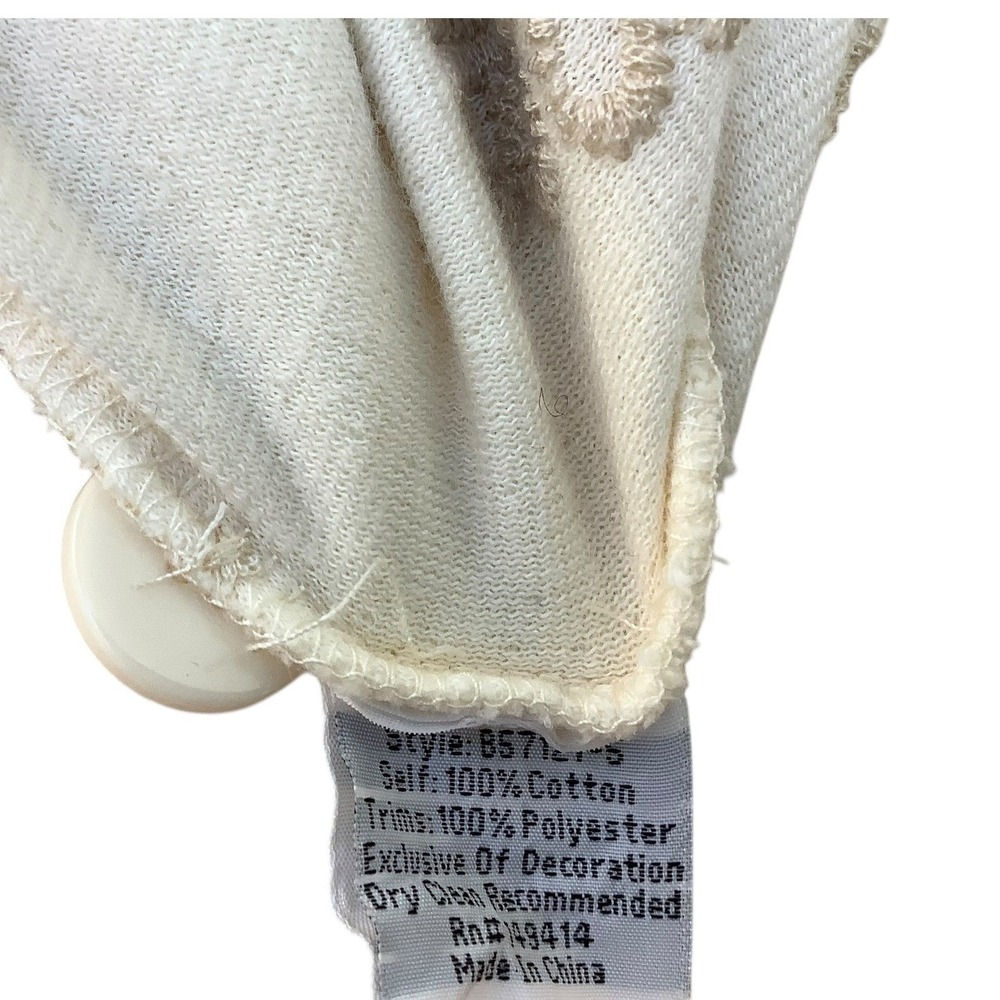 Johnny Was Biya Ivory Embroidered Cotton Knit Long Cardigan Duster Womens Small - Picture 4 of 6